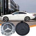 thumbnail image 2 of Tapacubos JShteea 75mm con insignia para Mercedes negro 4 uds, 2 of 9
