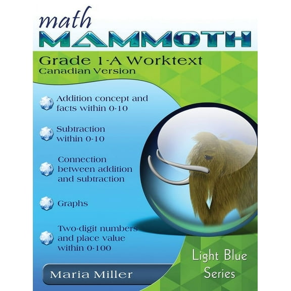 Light Blue Math Mammoth Grade 1-A Worktext (Canadian Version), (Paperback)