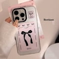 thumbnail image 2 of Korean Cute Bowknot Card Holder Phone Case For iPhone 16 15 14 13 12 11 Pro Max X XR 7 8 Plus SE2 Wallet Shockproof Soft Cover, 2 of 4