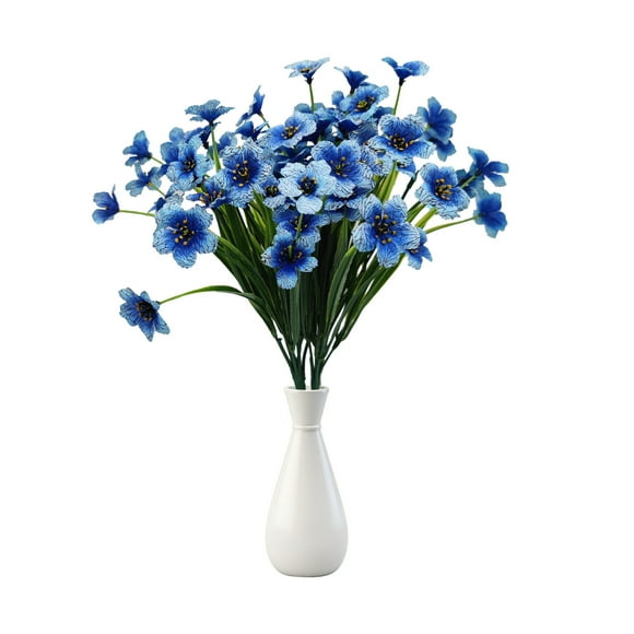 Artificial Flowers 6 Bundles Outdoor UV Resistant Silk Flowers with Stem Realistic Bouquet Plastic Greenery Shrub Plants for Outside Front Door Porch Window Box Garden Patio Home Decor