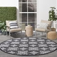 thumbnail image 4 of Nourison Aloha Indoor/Outdoor Black White 7’10” x Round Area Rug (8 Round), 4 of 10