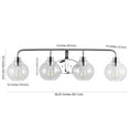 thumbnail image 5 of JONATHAN Y Sandrine 36" 4-Light Iron/Seeded Glass Cottage Rustic LED Vanity Light, Chrome, 5 of 6