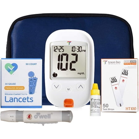 O'WELL Tyson Blood Glucose Monitoring Kit | Starter Kit + 50 Refills |