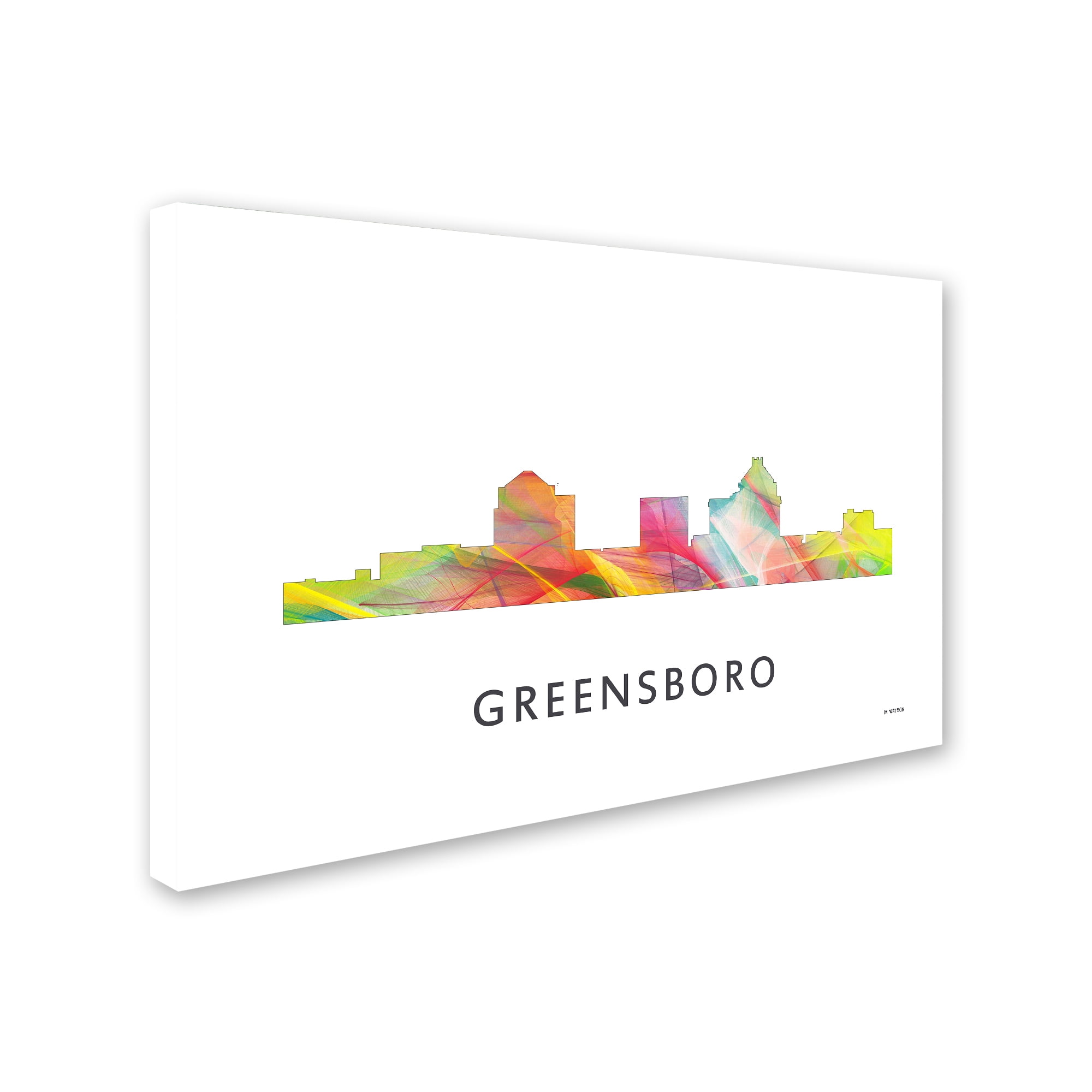 Trademark Fine Art 'Greensboro North Carolina Skyline WB-1' Canvas Art by Marlene Watson