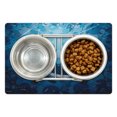 thumbnail image 1 of Whale Pet Mat for Food and Water, Vintage Whale Poster Motif on Marine Grunge Backdrop Retro Ocean Graphic, Non-Slip Rubber Mat for Dogs and Cats, 18" X 12", by Ambesonne, 1 of 2