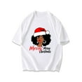 thumbnail image 4 of Black T Shirt With African American Woman Wearing Santa Hat And Merry Christmas Text For Holiday Season, 4 of 4