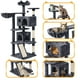 thumbnail image 3 of Árbol para gatos Topeakmart, varios niveles, 144,5 cm, con 2 condominios y rascadores, 3 of 9