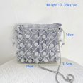 thumbnail image 3 of Retro Handbag Pearls Embellished Crossbody Bag Versatile Beaded Purse Shoulder Bag For Fashionable Women Gray, 3 of 4