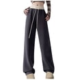 thumbnail image 1 of Timegard Womens Sweatpants Straight Leg Elastic High Waist Casual Loose Workout Pants Color Block, 1 of 3