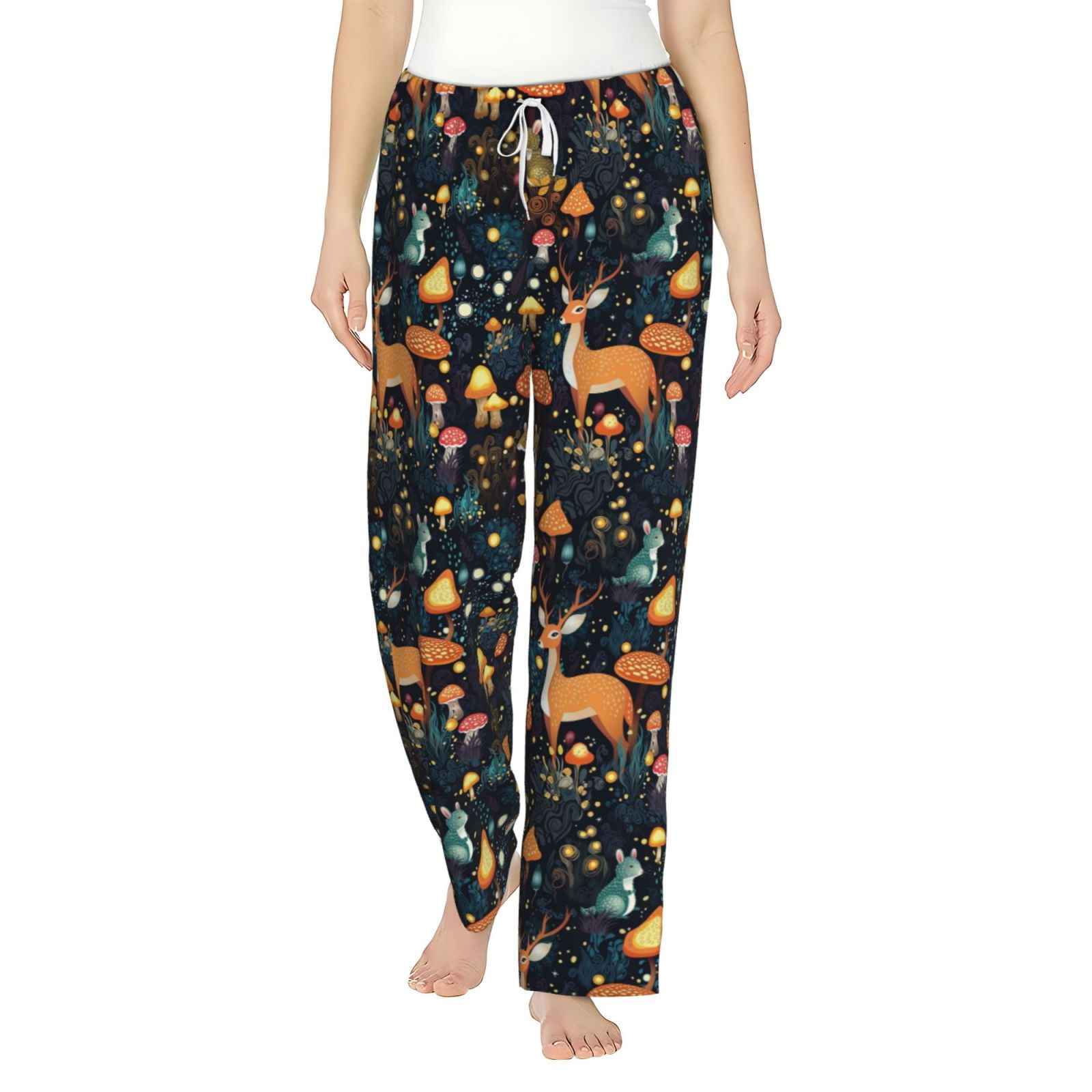 Picia Forest Elf Womens Soft Woven Cotton Elastic Waistband Sleep Pajama Pant Lounge Sleep Pant With Pockets And Drawstring-Small