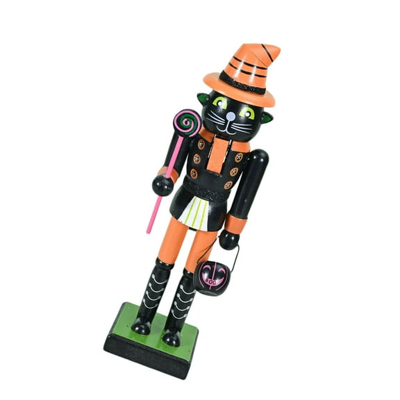 Handmade Halloween Wooden Decoration 25cm Christmas Walnutcracker Figures Home Ornament For Party Office Shelf Display