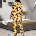 thumbnail image 7 of Kuiaobaty Ghost Halloween Print Women Pajamas Set Button Down Sleepwear Long Sleeve Nightwear with Long Pants Soft Pjs Set with Pockets, 4XL, 7 of 7