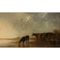 thumbnail image 2 of Aelbert Cuyp 14x10 Black Ornate Wood Framed Double Matted Museum Art Print Titled: River Landscape with Cows (1640 - 1650), 2 of 5