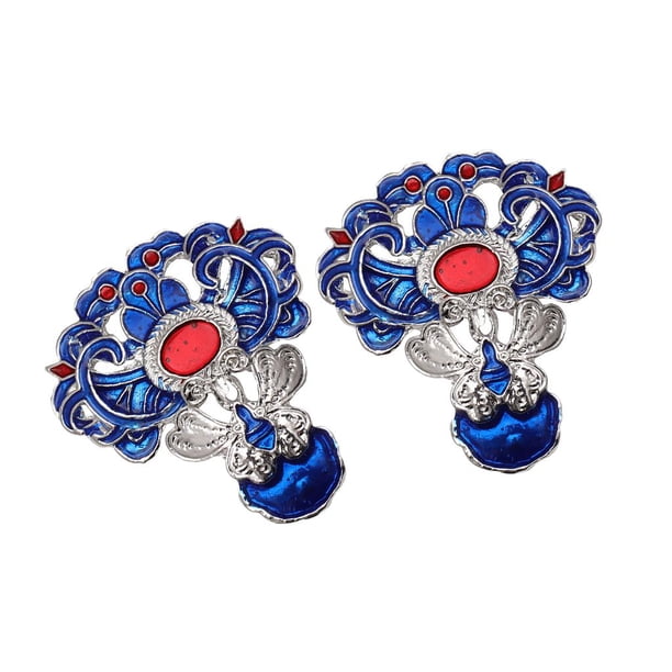 2 piezas hermosa joyería moda 36 x 40 mm multicolor aleación cloisonné flor Astilla Zulema joyería de cloisonné para mujeres