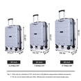 thumbnail image 2 of Suitcases Set of 3, 20“/24”/28“ Hardshell Luggage with Double Spinner Wheels, TSA Lock, Hook, Lightweight Luggage Set for Travel and Storage, Silver, 2 of 7