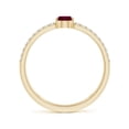 thumbnail image 2 of ANGARA Natural Pear Ruby Parallel Split Shank Ring with Accents in 14K Yellow Gold for Women (Size-6x4mm) | July Birthstone, Birthday, Anniversary, Jewelry Gift for Women | Natural Ruby Ring, 2 of 8