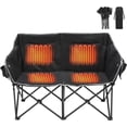 thumbnail image 6 of Slsy Oversized Heated Double Camping Chair, Folding 2 Person Camping Chair Loveseat, Fully Padded Duo Chair Camping Couch, Fold Up Double Camp Chair, Lawn Chairs, Camping Bench with Carrying Bag, 6 of 8