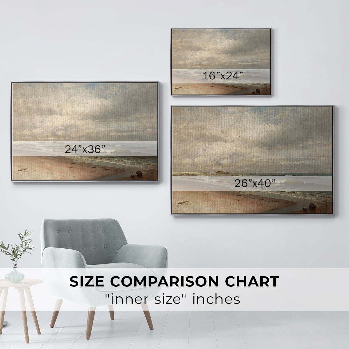 Vintage Landscape-MV By Wexford Home Framed in Silver Wood Gallery Wrapped Canvas 27 in. x 41 in.