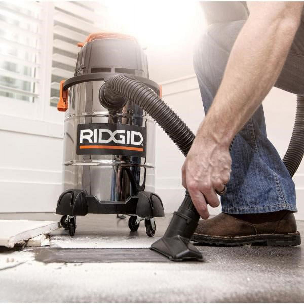 RIDGID 6 Gallon 4.25 Peak HP Stainless Steel Wet/Dry Shop Vacuum with  Filter, Locking Hose and Six Accessories, Metallics - Yahoo Shopping