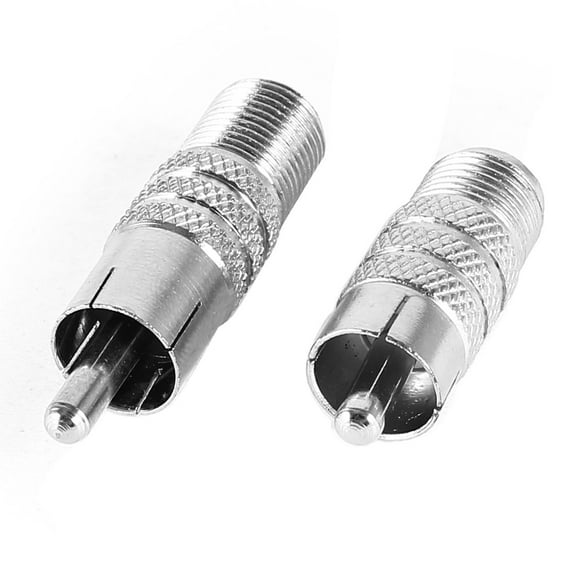Unique Bargains 2Pcs F Type Female Coaxial Jack to RCA Male F/M RF Plug Adapter Connector