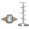 thumbnail image 3 of 10k Yellow Gold Vintage Style Genuine Oval Aquamarine Filigree Ring, 3 of 5