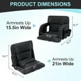 thumbnail image 6 of ABORON Heated Stadium Seats for Bleachers Set of 2, Portable Thicker Padded Bleacher Seat Cushion with Back Support Wide 21 Inch, USB 3 Levels of Heat, 6 Reclining Positions(Version w/Power Bank), 6 of 9