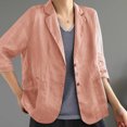 thumbnail image 5 of Taqqpue Womens Linen Blazer Casual Long Sleeve Lightweight Button Jackets Spring Summer Solid Color Suit Shirts, 5 of 6
