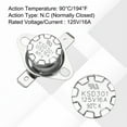 thumbnail image 4 of 2 Pcs KSD301 Thermostat 90°C/194°F 16A Normally Open N.O Adjust Snap Disc Temperature Switch,Bakelite Material, 4 of 4