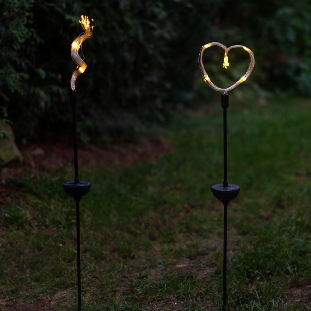 Solar LED Firework Garden Stake - Warm White Outdoor Decor Light