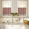 thumbnail image 2 of 24 Inch Long Tier Curtains for Kitchen, American Country Star Retro Red Checked Plaid Bathroom Window Curtains Rod Pocket Short Curtains Window Treatment Tiers for Living Room Farmhouse 2 Panels, 2 of 5
