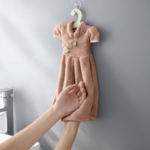 TIMIFIS Hand Towels Velvet Hand Towels Can Be Hung The Kitchen and Bathroom Absorbent Towels The Kitchen and Bathroom Soft Breathable Lint-Proof and Interesting Kitchen Gadgets