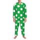 thumbnail image 3 of Fotbe Green And White Polka Dot Pijama de Hombre con Estampado de Manga Larga, Conjunto de 2 Piezas, Ropa de Dormir Suave y Cómoda con Bolsillos-Small, 3 of 7