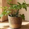 thumbnail image 3 of 4X Straw Weaving Flower Plant Pot Wicker Basket Rattan Flowerpot Storage Basket Handmade Woven Planter Basket S, 3 of 5