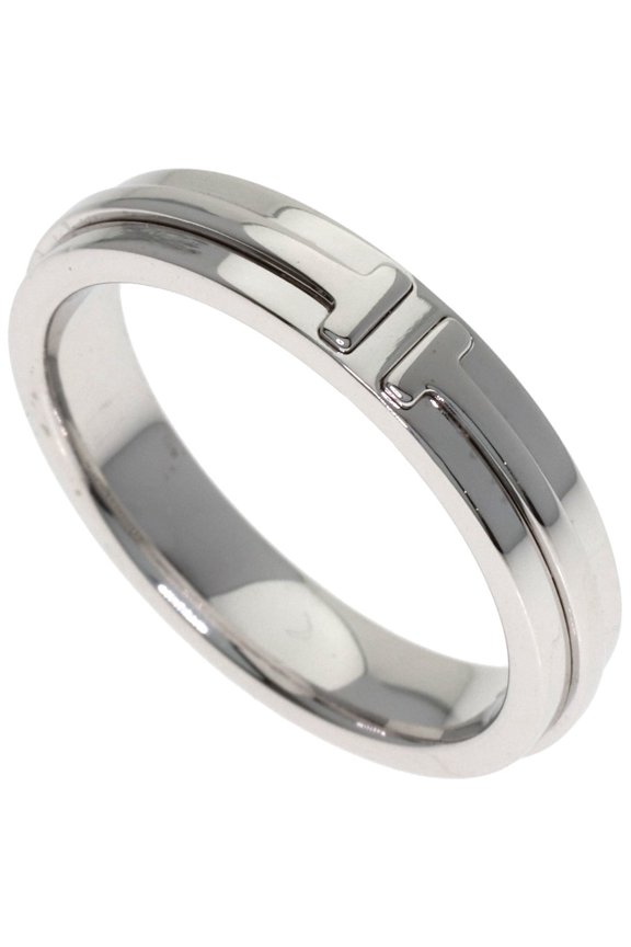 Pre-Owned Tiffany & Co. T Narrow Ring, 18K White Gold, Women's.