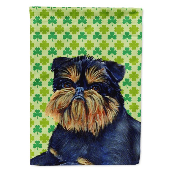 Brussels Griffon St. Patrick's Day Shamrock Portrait Garden Flag