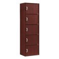 thumbnail image 1 of Hodedah Armoire de Rangement Fermée pour la Maison à 5 Tablettes, Mahogany, 1 of 6