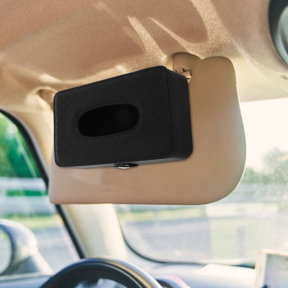 LITINKIMI Portable Black Car Tissue Holder with Versatile Mount for Sun Visor and Backseat Convenience