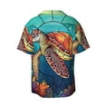 thumbnail image 2 of KLL Sea Turtle in Coral Print Men's Shirt Short Sleeve Button Down Summer Cuba Beach Shirts- 3X-Large, 2 of 7