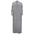 thumbnail image 4 of BODOAO Long Sweaters for Women Cardigan Open Front Long Sleeve Plus Size Chunky Cable Knit Duster Cardigans with Pockets Winter Coat Solid Color Loose Knit Sweater Outerwear Long Cardigan Grey 3Xl, 4 of 4