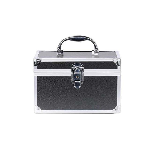 bedienty Storage Case Makeup Box Multifunctional Jewelry Container Light-weight Hard Shell Organization Cosmetic Tools Organizer Black/S