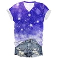 thumbnail image 1 of Blusas de Manga Corta para las Mujeres Causal Cuello en V Camiseta Sólida, Blusas de Verano de las Mujeres para el Hogar Y Diario, 1 of 3