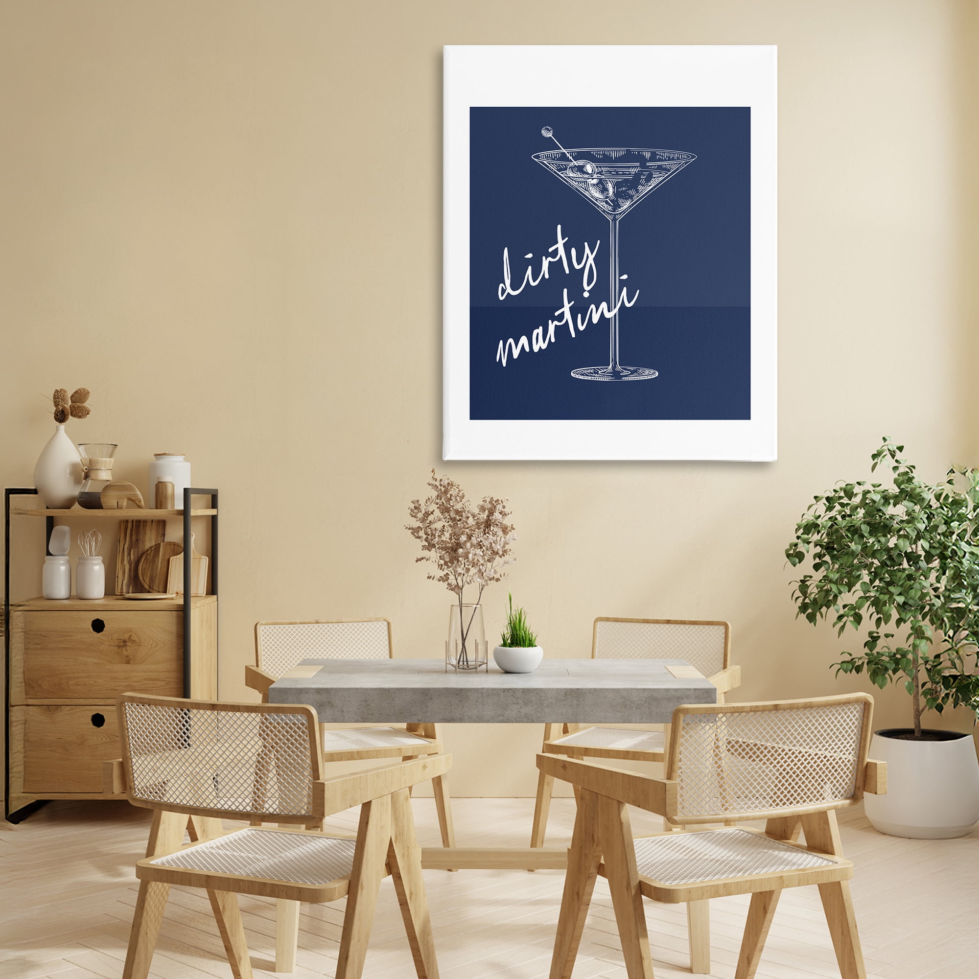 Stupell Industries Dirty Martini on Blue Canvas Wall Art, design by Lettered and Lined