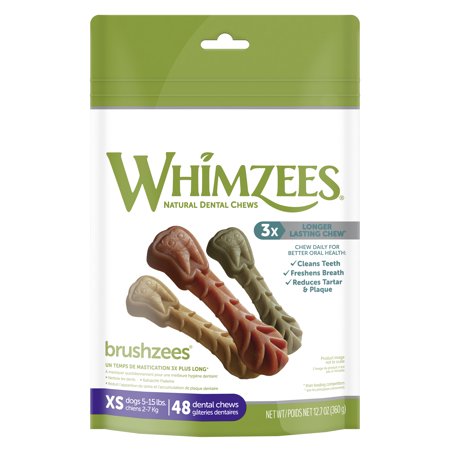 UPC: 0815436015449 | WHIMZEES Natural Grain Free Daily Dental Long Lasting Dog Treats  Brushzees  Extra Small  Bag of 48