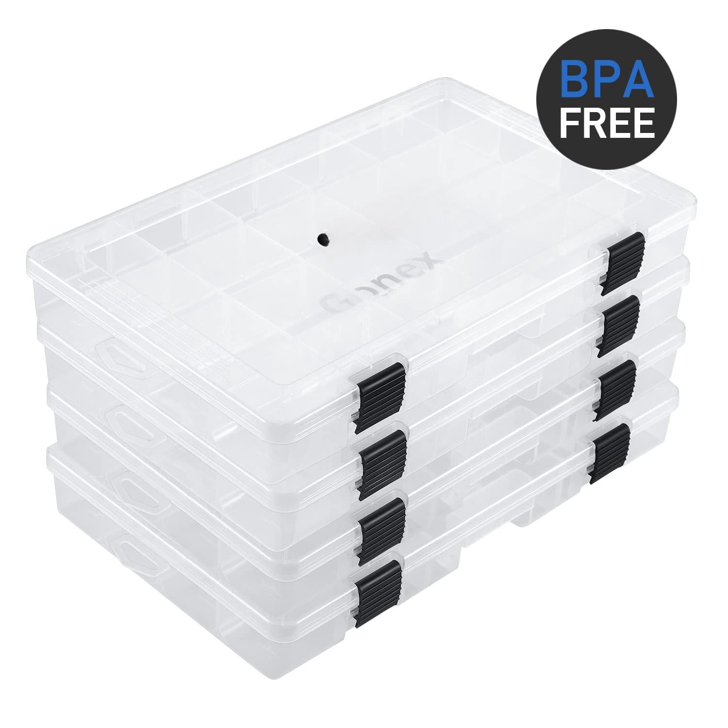 Fishing Tackle Boxes  3600 3700 Trays With Adjustable Dividers Clear Plastic Box Organizer Storage For Lure Bait Hook Craft Beads Earring Container 3 Or 4 Packs