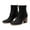 BLACK-PU, variant on Women's Ankle Boots low Heel Side Zip Chunky Booties White-Pu Size 9.5