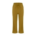 thumbnail image 2 of iHPH7 Pull On Pants for Women Baggy Pants Casual Pants for Women Fall Fashion Drawstring Pants Women Gaucho Pants for Women Wide Leg Pants Woman Yellow XL, 2 of 9