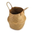 thumbnail image 3 of Cesta de almacenamiento plegable con asas hecha de algas marinas para decoración de habitaciones o macetas, 3 of 8
