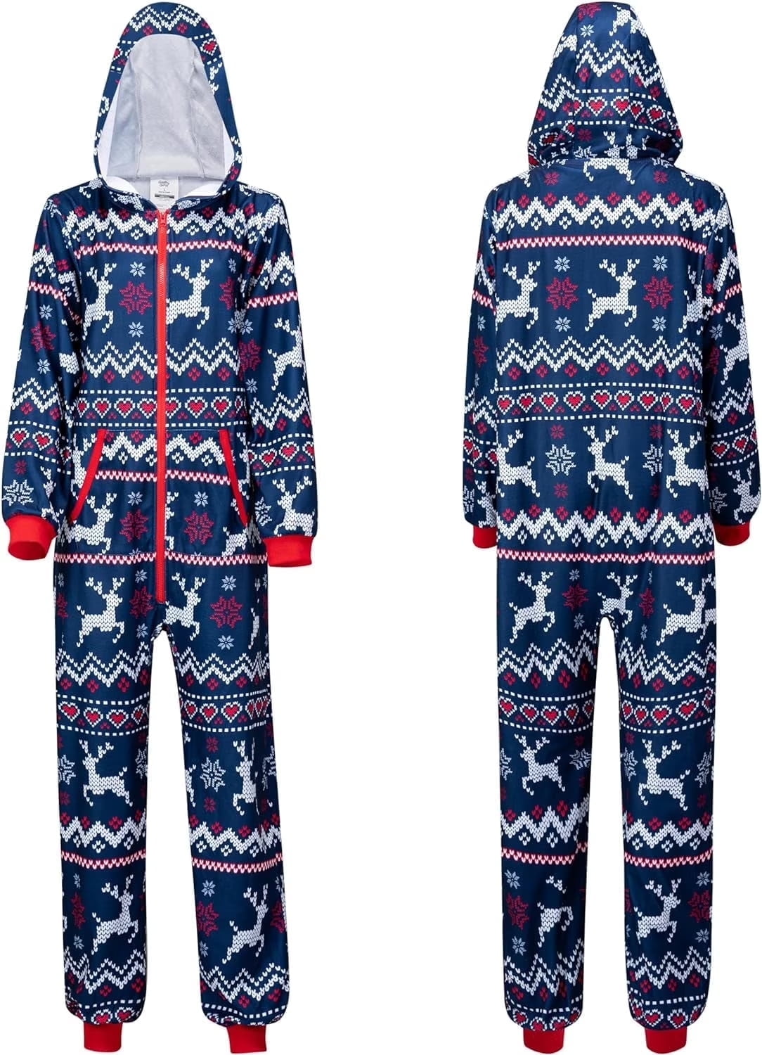 Joyfy Women's Christmas Pajamas, Adult Fleece Plaid Hoodie Full Zip Women's Pajamas, Women's Holiday Pajamas
