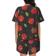 thumbnail image 3 of Bixox Women's Tomatoes1 Printed Pajama Set 2 Piece Lounge Set Top and Shorts Soft Pajamas, Shorts with Pockets, 3 of 7