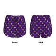thumbnail image 5 of Vsdgher Purple Mardi Gras Print Women's Running Double Layer Shorts High Waisted with Pockets Elastic Yoga Workout Athletic Gym Sports, 5 of 8